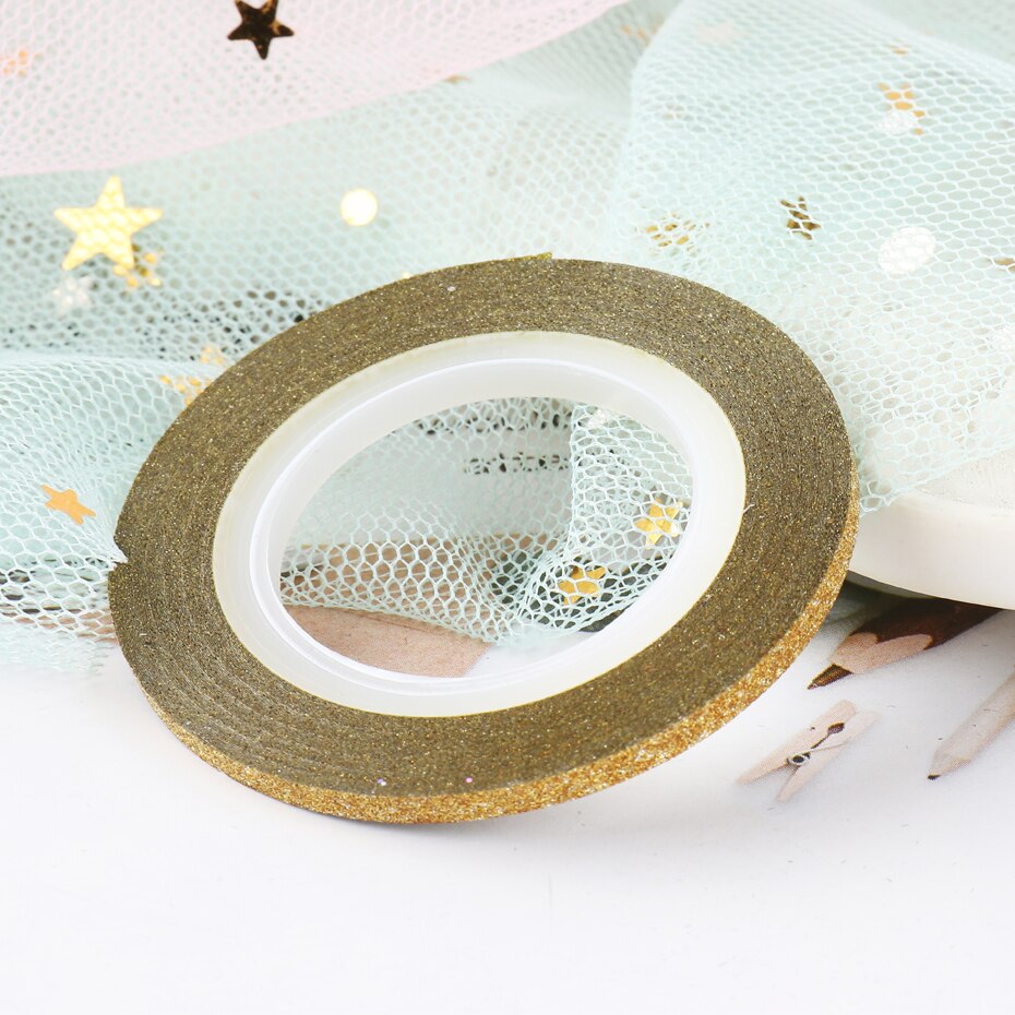 1Roll Gold Silver Nail Art Glitter Stripping Tape Line Strips Slider For Nails 1mm 3mm Sparkly Sticker Charm Decoration BENC275: 3mm Gold