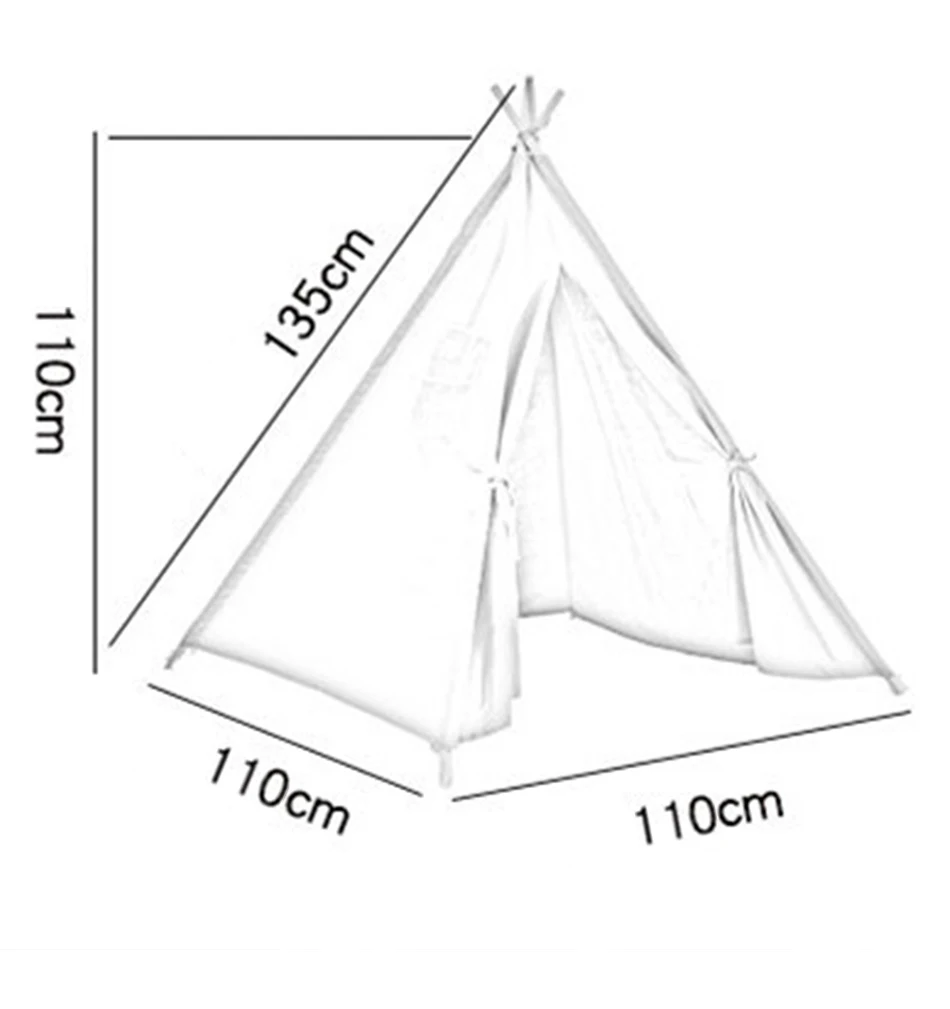 Portable Kids Tent Teepee Tent For Children Tipi Infantil House For Girl Cabana Boy Tents Decoration Carpet LED Lights