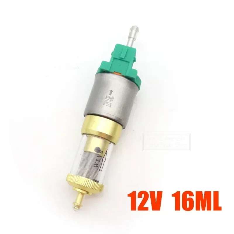 12V/24V 16ml/18ml Diesel Heater Fuel Pump with Double Filter, Quieter, Diesel Heater Replacement Parts for All Diesel Parking: black
