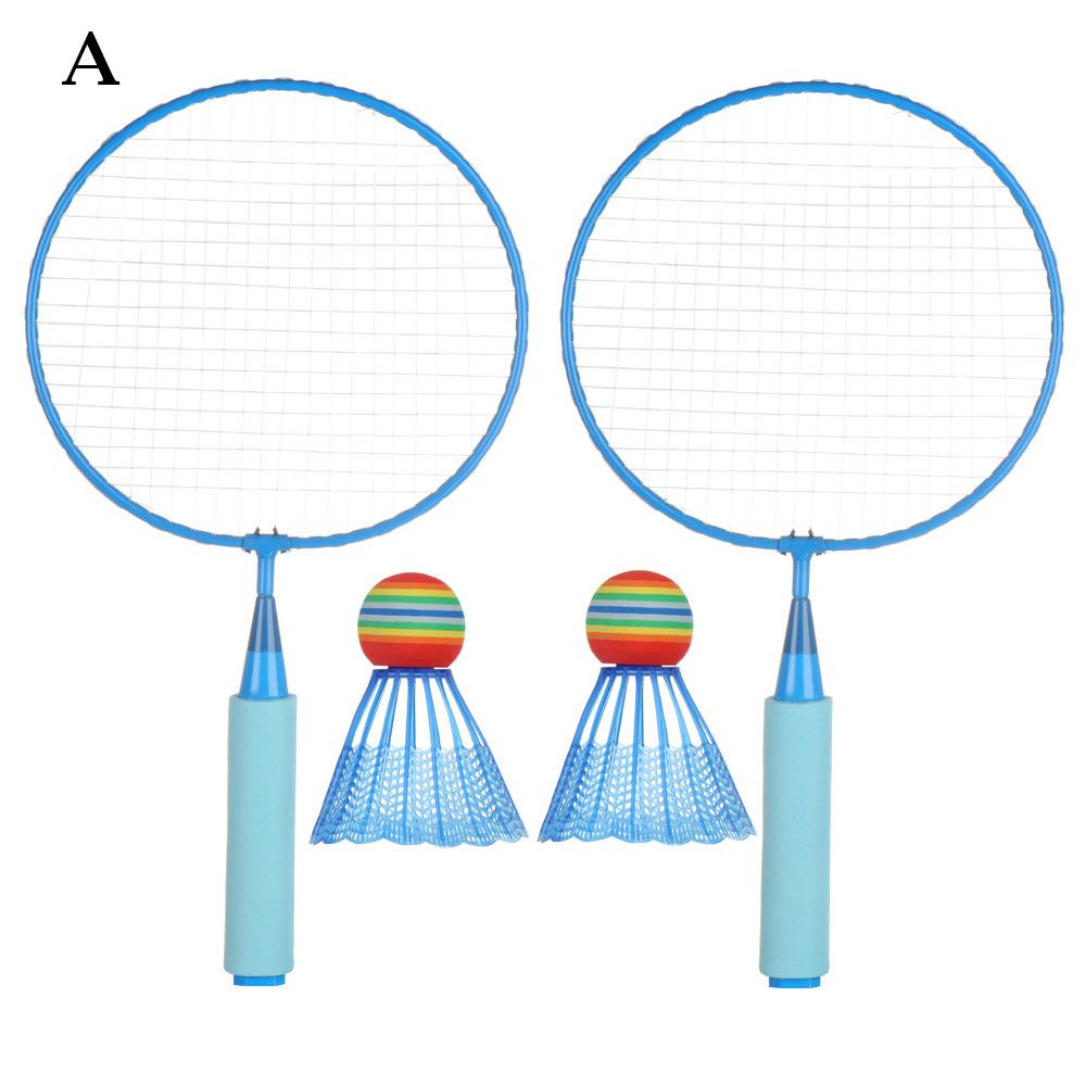 1 sæt holdbar letvægts børnebadmintonketsjer ketsjer sportsfjerbold børnelegetøj udendørs spil underholdning tilbehør: -en