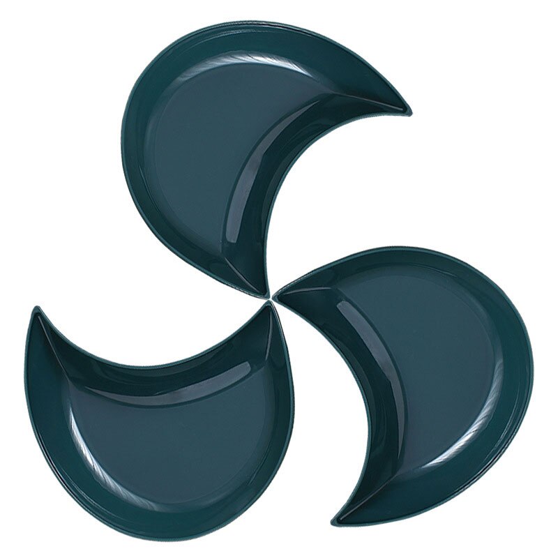 Servies Plaat Set Food Grade Pp Maan Vorm Diner Gourmet Keuken Bestek Snoep Fruit Gerechten Combinatie Platter: 3 pcs