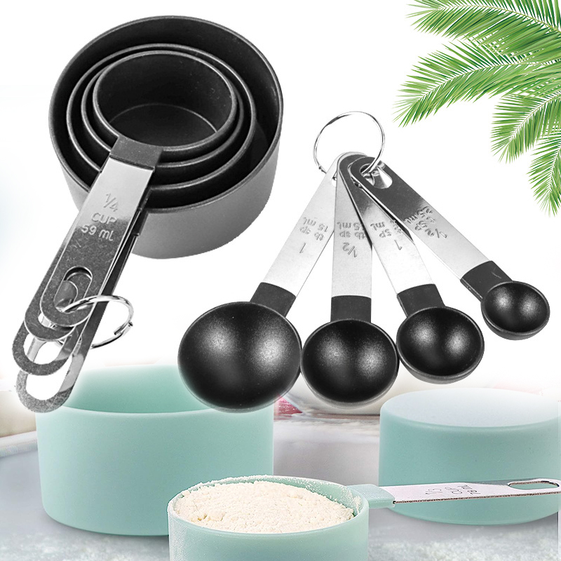 4/8 uds/1 Juego taza medidora cucharadita cuchara multiusos para azúcar pastel hornear harina taza medidora utensilio de medición de cocina para el hogar