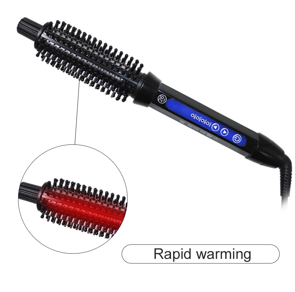 2 In 1 Pro Ceramic Hair Curler Electric Comb Hair Brush Hair Curlers Roller Styling Tools Hair Curling Iron Multifunction