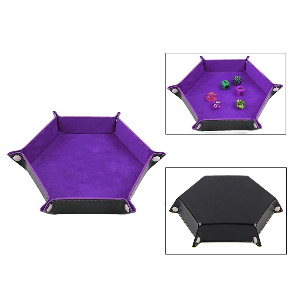 Hexagon Dobbelstenen Lade Dobbelstenen Houder Opvouwbare Desktop Opbergdoos Thuis Woonkamer: Purple