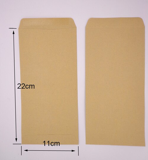 Sobre Kraft de 10 Uds., bolsa de papel autoadhesiva de varios tamaños en blanco, tarjeta postal, sobre de invitación para boda, papelería escolar para oficina: 22x11cm