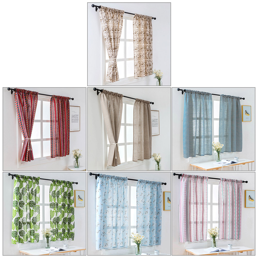 100*130cm farvet stribe semi-blackout vinduesgardin polyester vinduesgardiner til stue soveværelse boligindretning