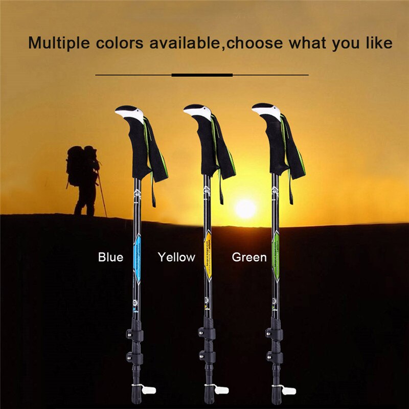 Ultralight Folding Walking Poles Carbon Fiber Trekking Poles carbon walking sticks with Tungsten Tips/Flip Locks