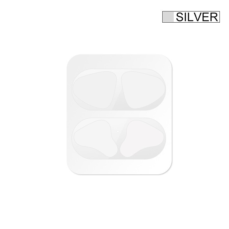 Voor Apple Airpods Box Folie Stof Bescherming Sticker Metalen Gemengde Materiaal Voor Airpods Stofdicht Innerlijke Cover Patch Accessoires: Zilver