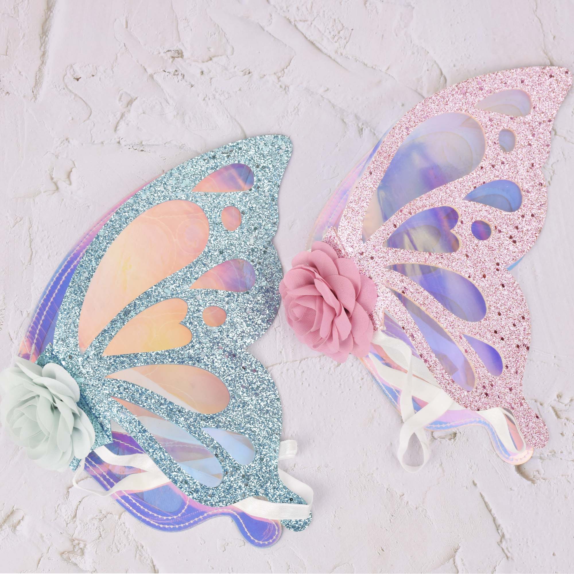 1Pcs Glitter Vlinder Vleugels, Tuin Elf Vleugels, Fee Vleugels, Kids Halloween Kostuum, Fee Kostuums, 2 Kleur Opties
