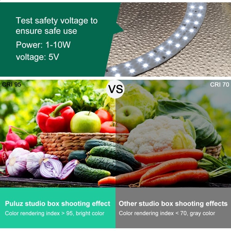 PULUZ 30cm Folding Portable Ring Light Photo Lighting Studio Shooting Tent Box Kit with 6 Colors Backdrops