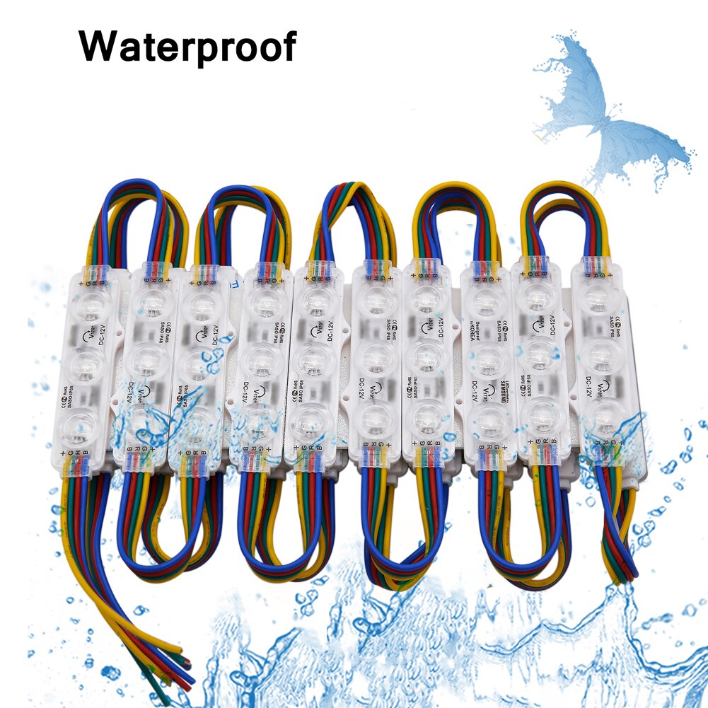 Smd 5050 rgb led-lichtstrip 3 led's reclame commerciële module achtergrondverlichting decor waterdichte lamp voor trap/caravan/tuin