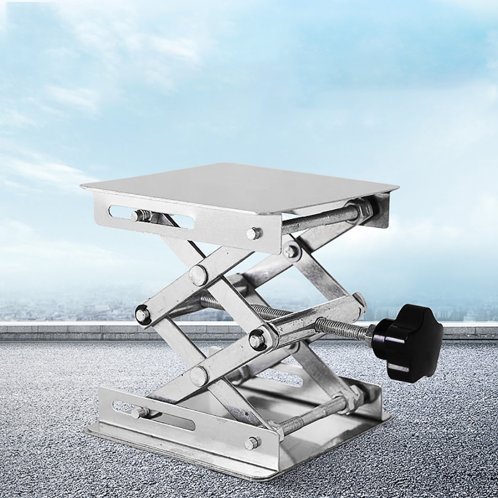 Rvs Verstelbare Lab Stand Tafel Rack Schaar Lab-Lift Lifter Voor Science Experiment 100X100Mm Houtbewerking bankjes