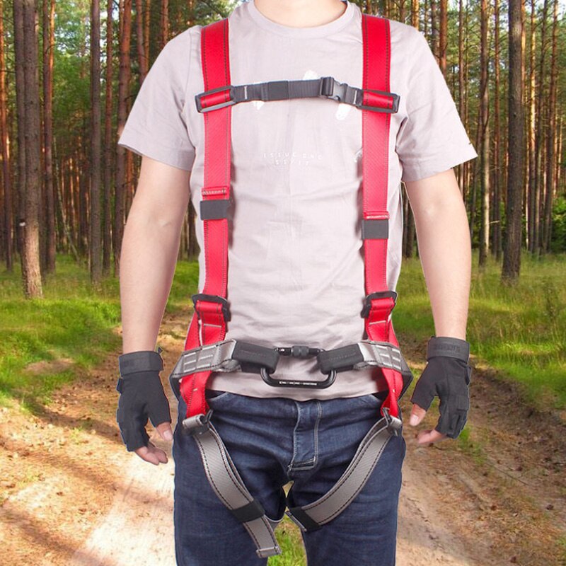 AD-Adjustable Body Waist Harness Climbing Belt Fall Protection Full Body Rock Climbing Harness Body Seat Belt