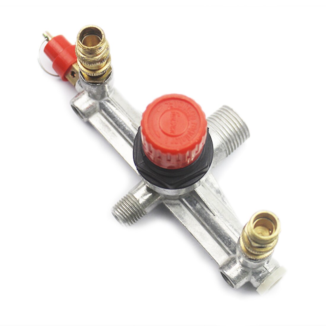 Dubbele Uitlaat Buis Legering Luchtcompressor Schakelaar Drukregelaar Valve Fitting Deel Accessoires