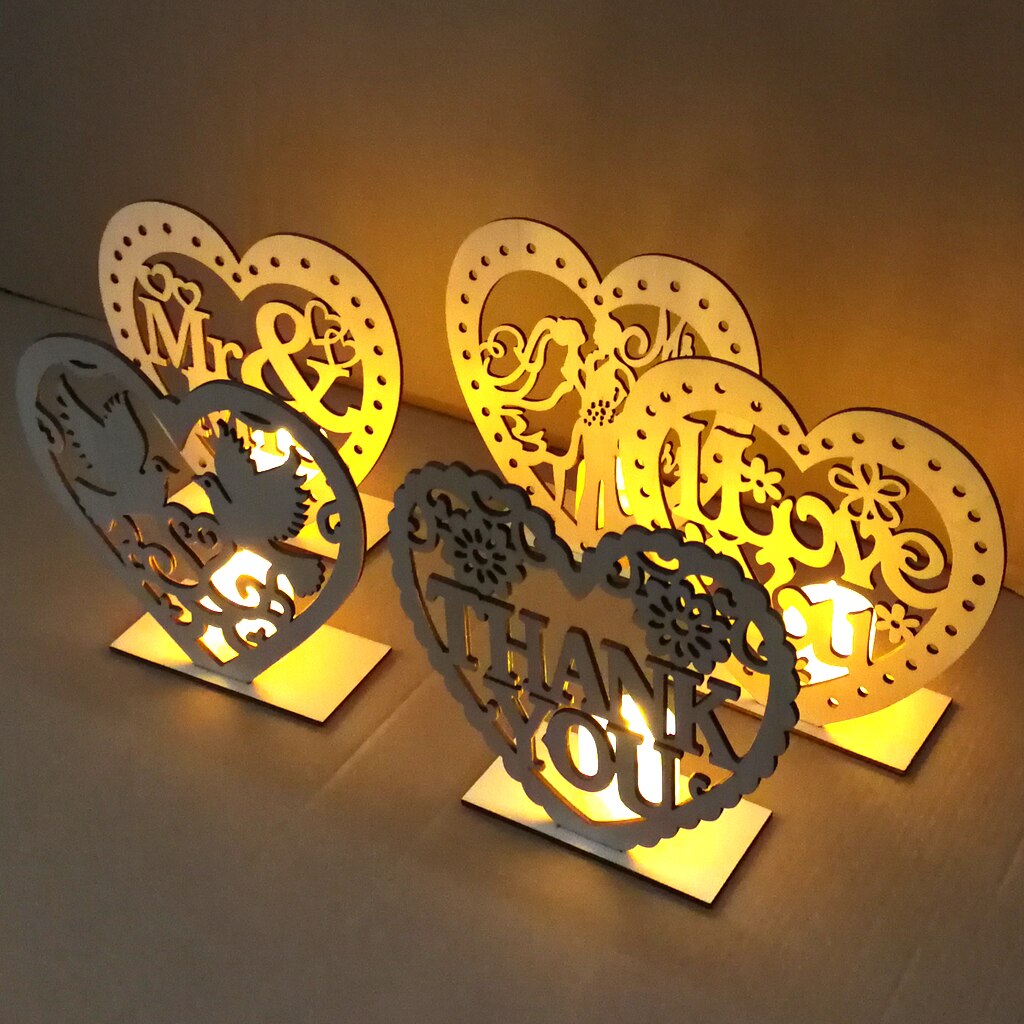 Bruiloft Hart Houten Mr Mrs Hanger Tafel Decoratie Led Licht Kaars Bruiloft Benodigdheden Voor Volwassenen Gunsten Decor Juni 11