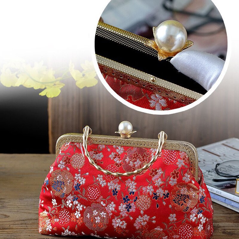 Klasyczne kwiaty japonia styl klasyczny pocałunek blokady powłoki torby prezent dla mamy łańcucha kobiet torba na ramię Crossbody torebki damskie