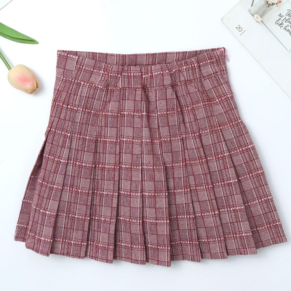 Kids Girls Pleated Skirt Cute Japanese School Uniform Toddler Teen Girls A-line Plaid Skirt Mini Short Skirts Children Clothing