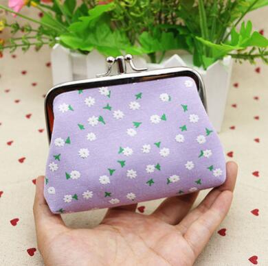 M007-cartera de lona con dibujos animados de doble rosa para mujer, monedero de tela corta Floral para mujer, monedero para chica, para estudiante,: 10purple