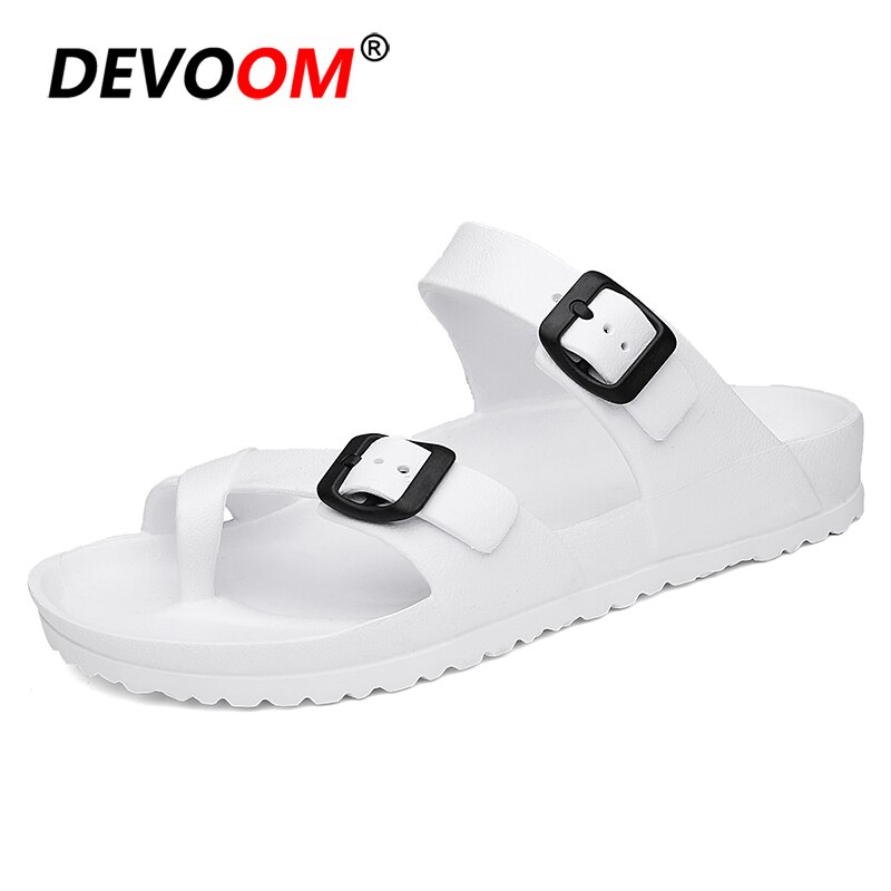 Solide tøfler herre sommerfisktøfler comfort croks sandalias herre flip flops integrerte eva strandsko light  #45: Hvit / 10.5