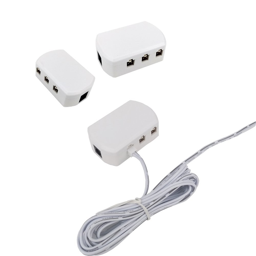 4 Pack 2510 [6 Port] Male Plug LED Cabinet Light Hub Splitter Adapter Junction Box ST327