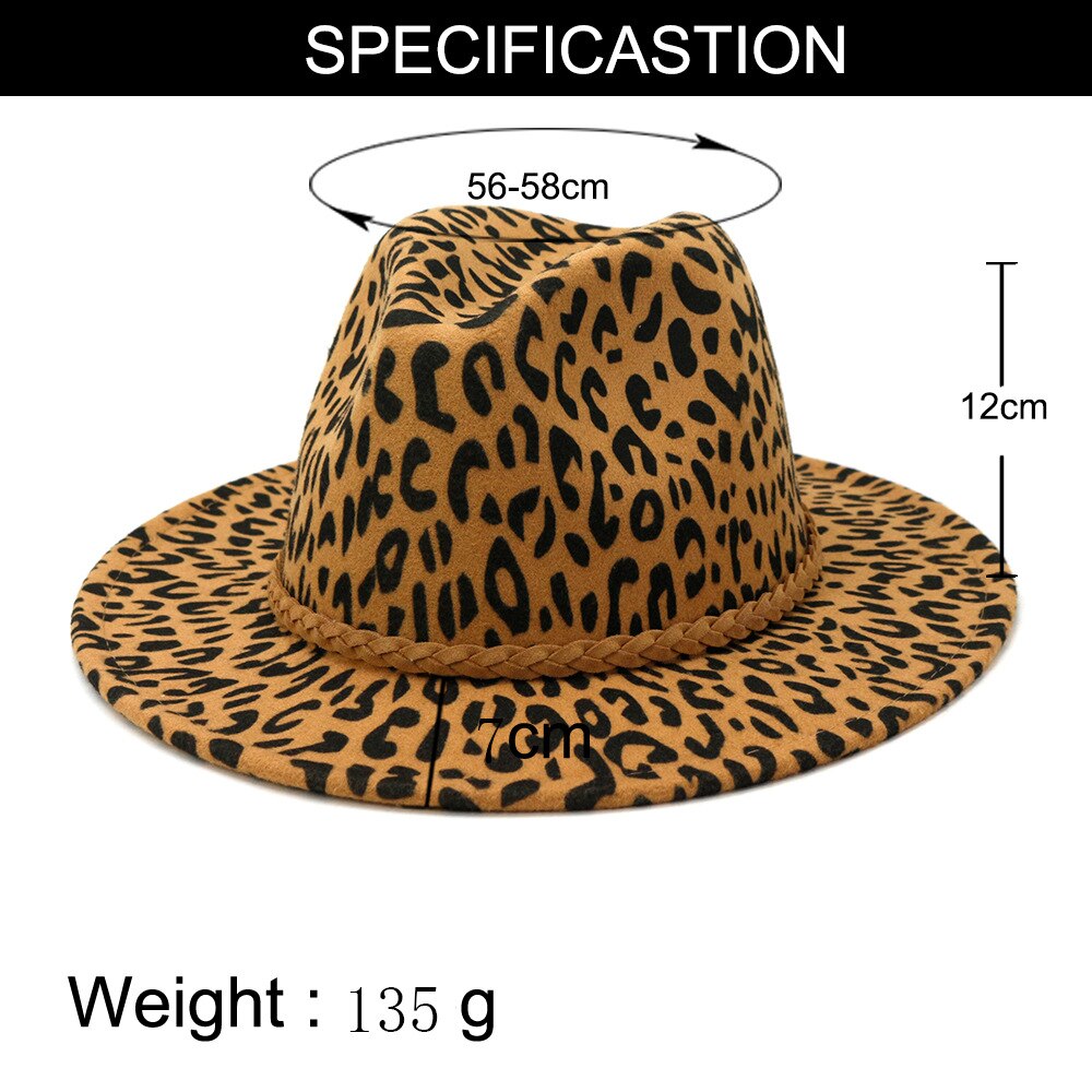 Fs dames vintage brede rand vilt fedora hoeden luipaardprint heren wollen panama jazz pet khaki legergroen wijnrood beige grijze hoed