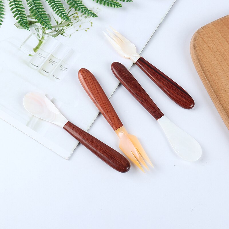 Natuurlijke Schelp Lepel Caviar Schelpen Vork Lepel Servies Taart Desserts