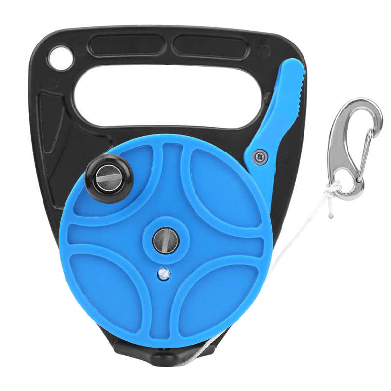 Diving Reel Multi-Purpose Portable Diving Equipment with Handle Buckle Combination 289FT High Strength: Blue