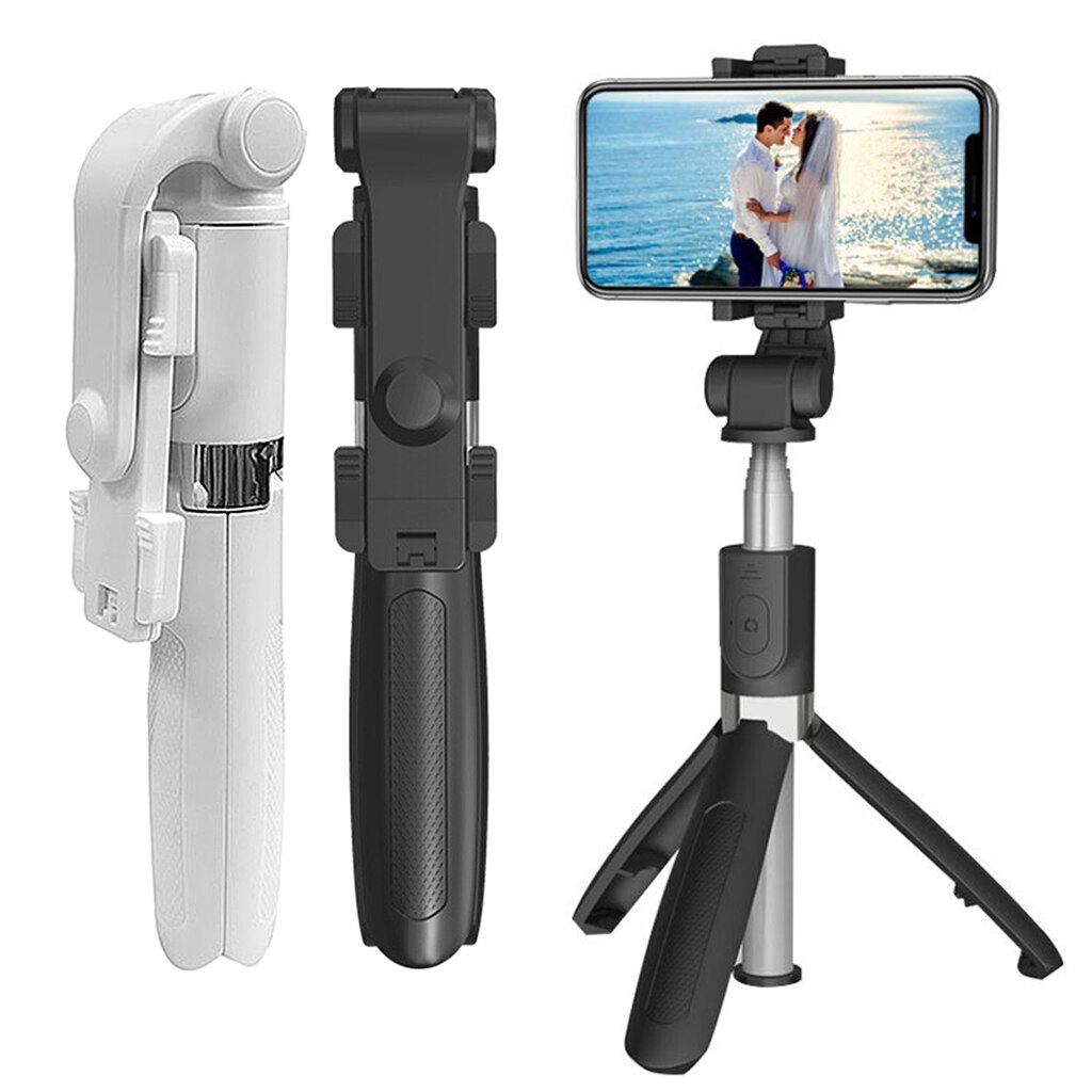 Selfie Stick Tripod Bluetooth, Extendable Flexible Selfie Stick Tripod with Detachable Wireless Remote, Compatible with iPhone