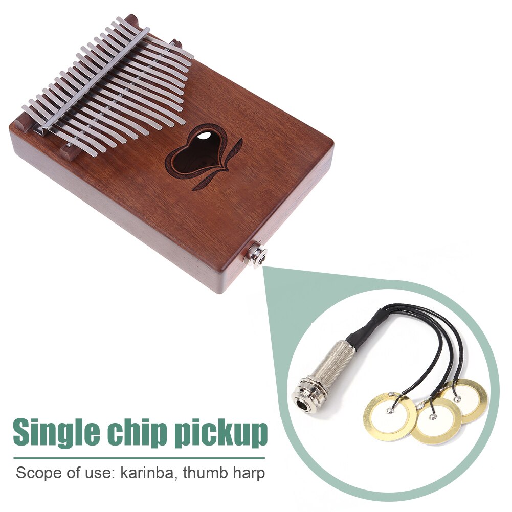 Draagbare 6.35Mm Kalimba Piezo Pickup Duim Vinger Piano Mbira Pick-Up Muziekinstrument Accessoires