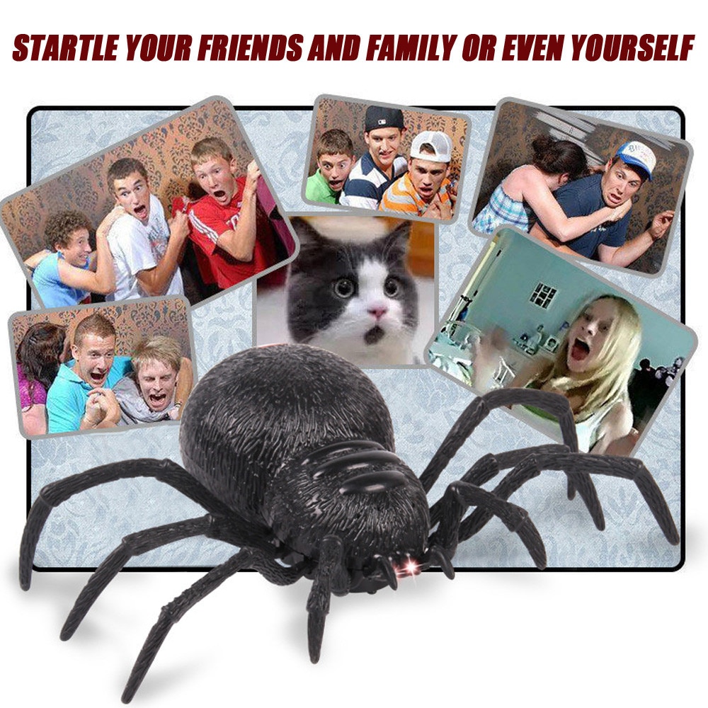 Remote Control Spider Scary Wolf Spider Robot Realistic Novelty Prank Toys Kids Funny Prank Trick Practical Joke