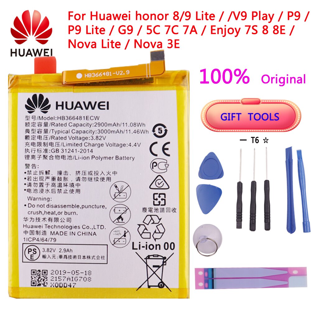 for HuaWei Battery For Huawei Honor 7 9 P9 P10 P8 Lite For Mate 8 9 10 Pro P20 Pro Nova 2 Plus honor 8 5C 7C 7A battery: HB366481ECW