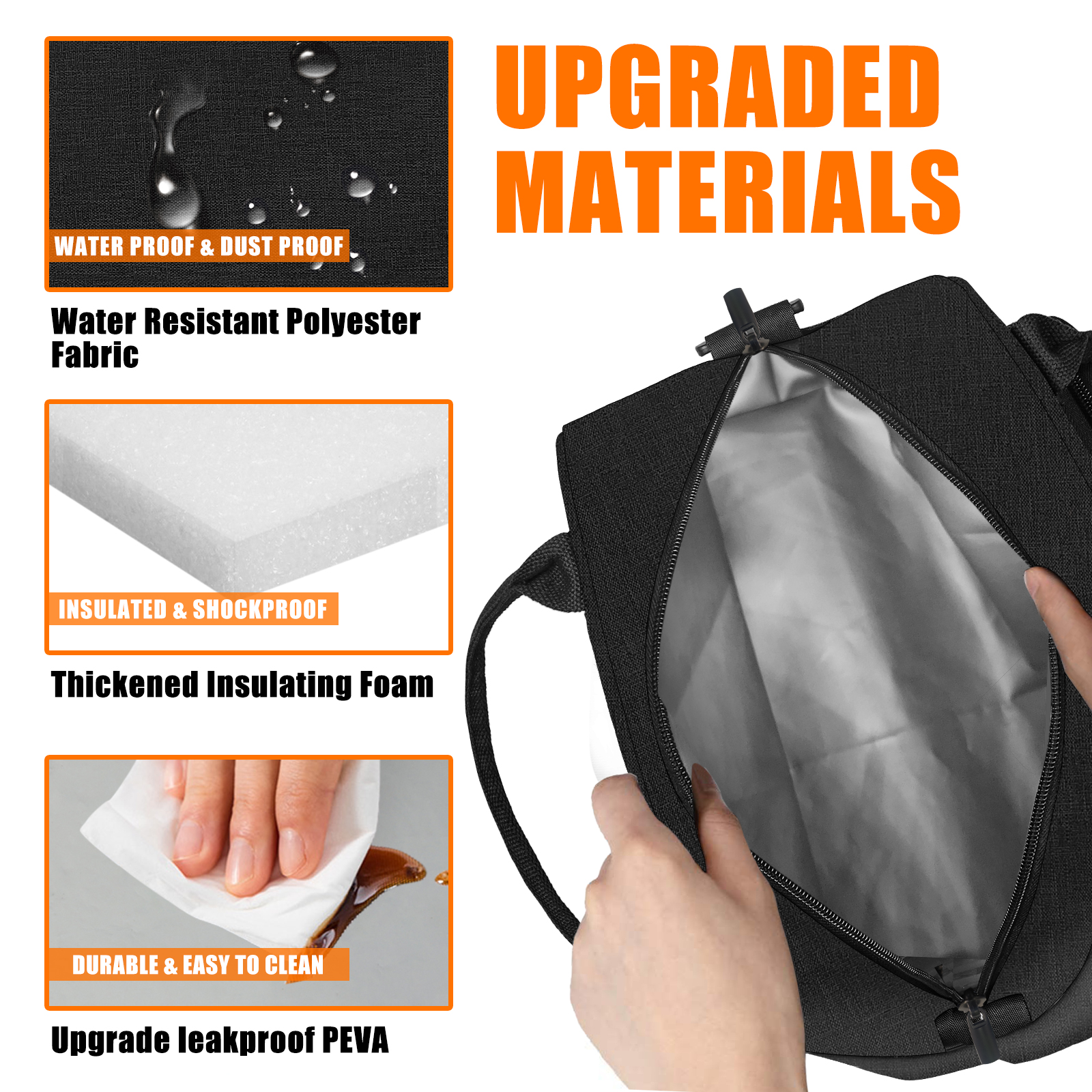 Aosbos Effen Canvas Draagbare Koeler Lunch Tas Thermische Geïsoleerde Multifunctionele Zakken Voedsel Food Picknick Lunchbox Tas Mannen Vrouwen Kids