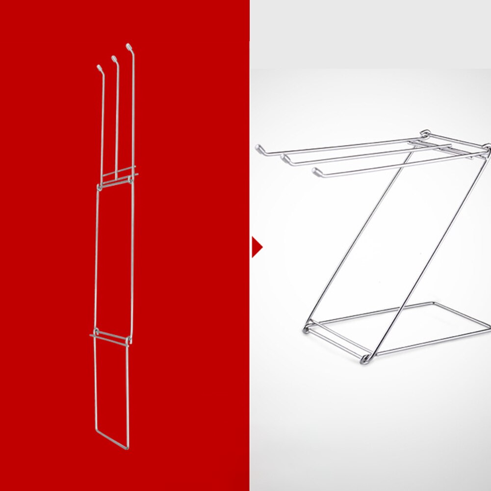 Kitchen Rags Towel Rack Stable Foldable Bathroom Daily Life Stainless Steel Space Saving Home Rustproof Table Free Standing