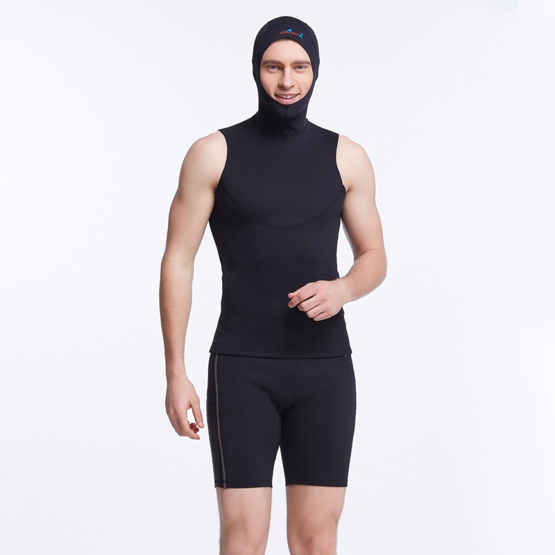 Equipamento de mergulho chapéu capa pescoço 1mm neoprene proteger o cabelo chapéu de natação mergulho boné com ombro nadar quente wetsuit