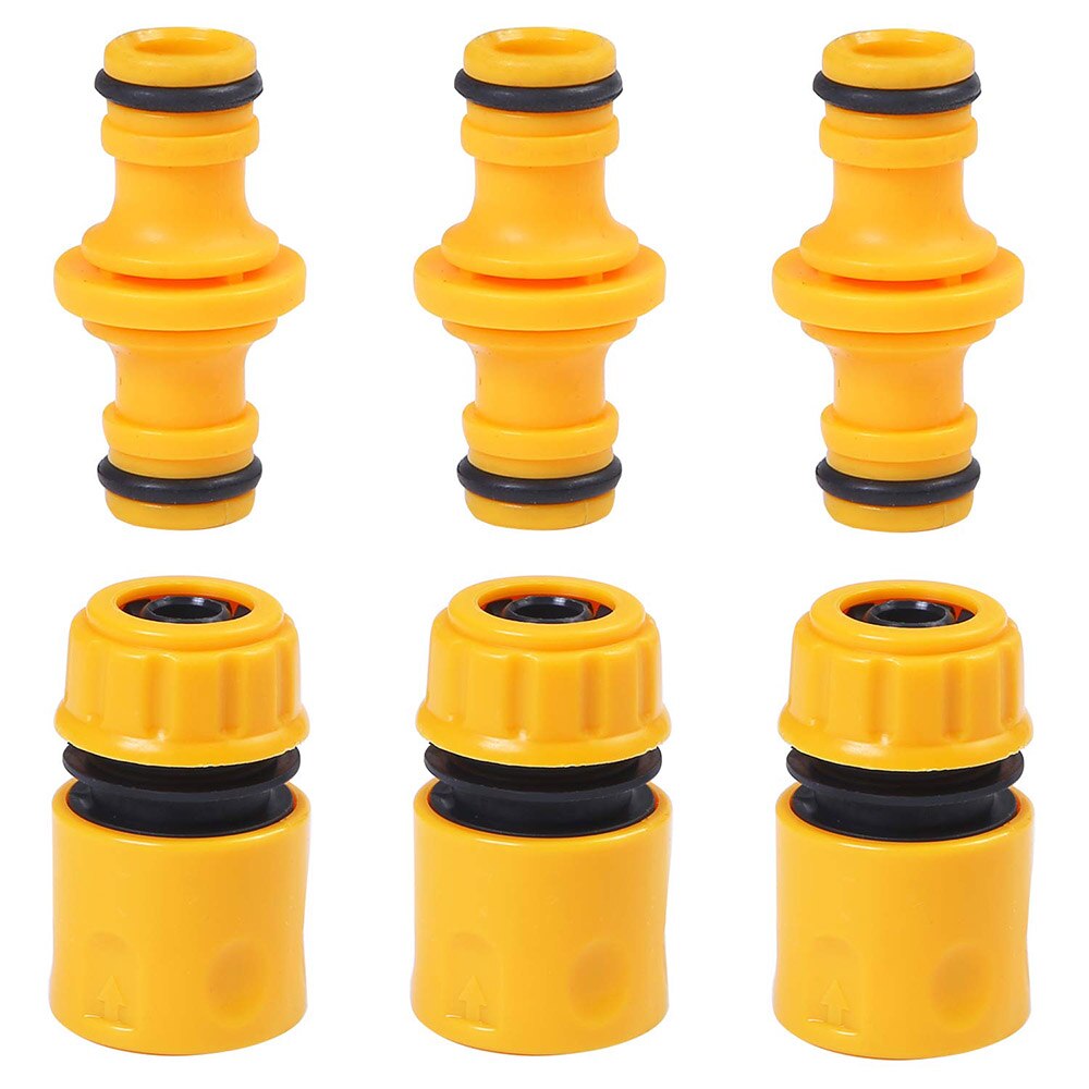 Connecteur de tuyau d&#39;arrosage rapide ABS, extrémité 1/2 &quot;, Double mâle, Joint d&#39;accouplement, ensemble d&#39;adaptateur d&#39;extension pour tuyau, 6 pièces: A