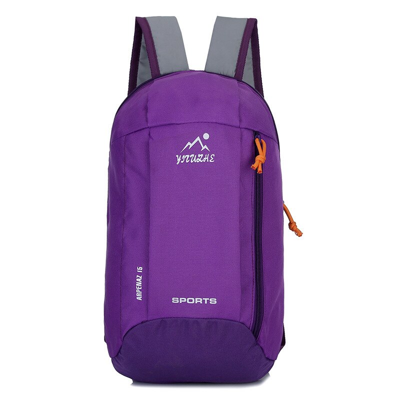 10L Outdoor Sport Licht Gewicht Waterdichte Rugzak Reizen Wandelen Tas Rits Verstelbare Riem Camping Knapzak Mannen Vrouwen Kind: 1C Purple