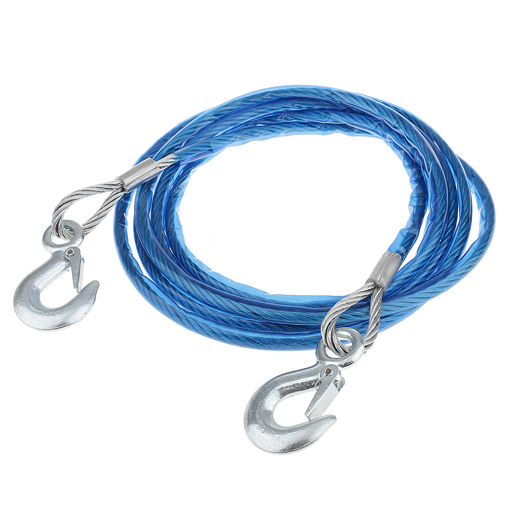 5Tons Blue Rubber Coated Steel Wire For ATV Boat Truck Towing Recover Use