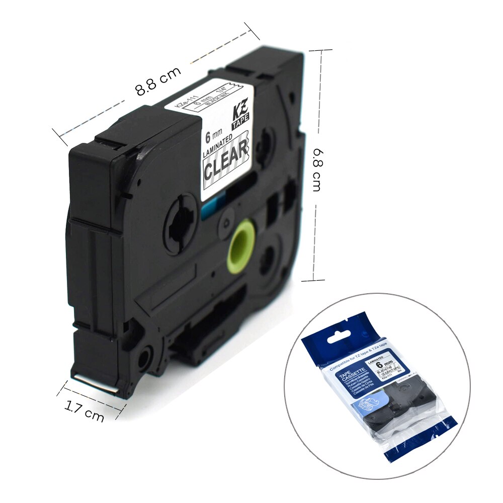Cidy 6 pieces 6mm tze 211 compatible brother p-touch laminated label tapes tze -111 tze -211 tze -511 -411 -611 tze -711 tze 315