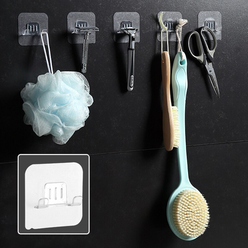 Transparent PVC Material Waterproof Razor Holder Wall Punch Free Man Shaver Storage Hook Kitchen Bathroom Organizer Accessories