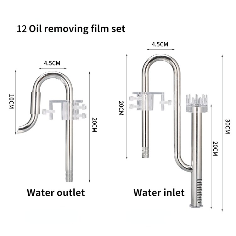 Aquarium Filter Rvs Externe Filter Accessoires Inlaat En Uitlaat Water Verwijderen Olie Film Lelie Buis Aquarium Filter: B-12MM 12MM
