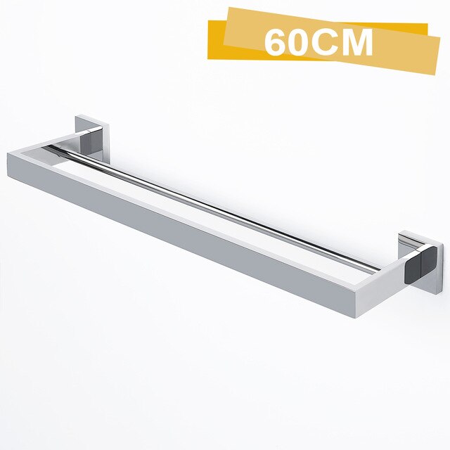 Toallero de acero inoxidable 304, colgador de toallas de baño, soporte de pared, doble barra, estante de almacenamiento de 24 pulgadas: Polished Chrome