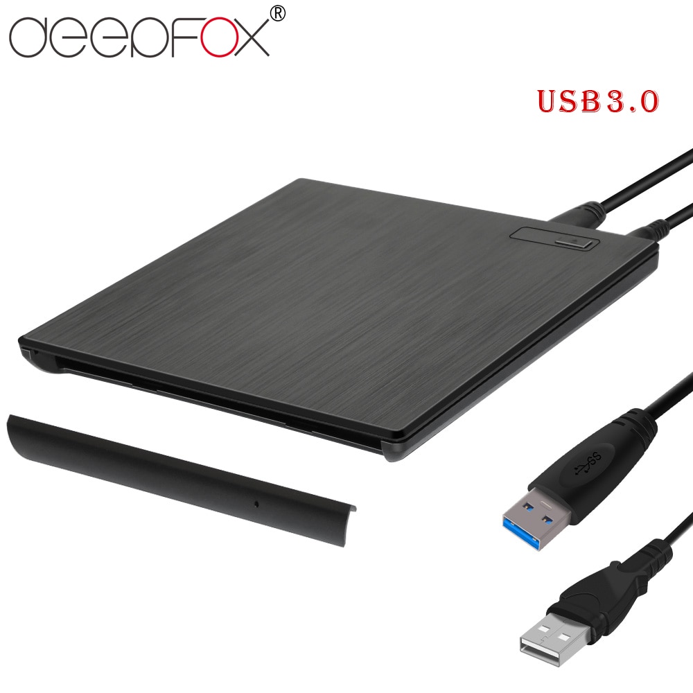 Proffox player óptico externo de cd/dvd, leitor e gravador de dvd rw com usb 3.0, gravador para laptops e computadores