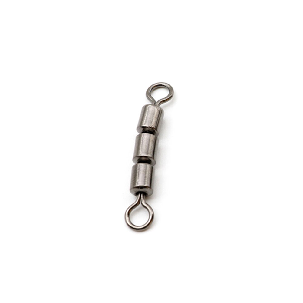10pcs Rolling Spinning Lightweight Stainless Steel Portable Flexible Fishing Swivels Quick Connect Triple High Tensile Bearing