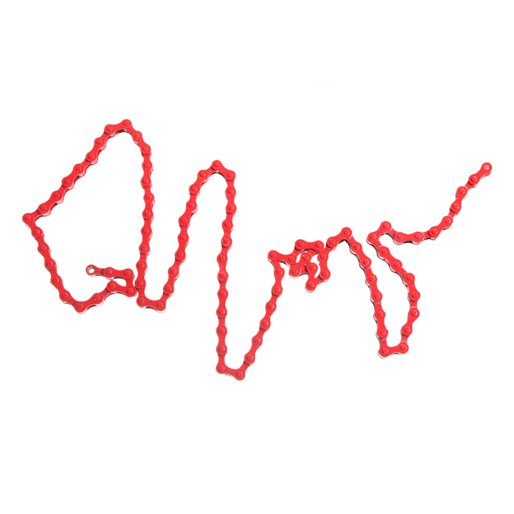 Chaîne de vélo rouge à vitesse unique, 96 maillons, pignon fixe, accessoires de bicyclette, BMX, 1/2 &#39;X 1/8&#39;