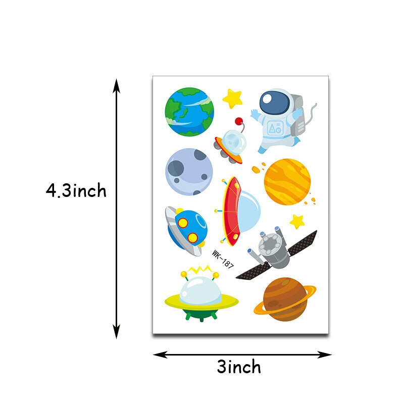 Astronaut Temporary Tattoos Stickers Boy Kids Universe Series Outer Space Birthday Party Favors Space Tattoos Decorations: 10