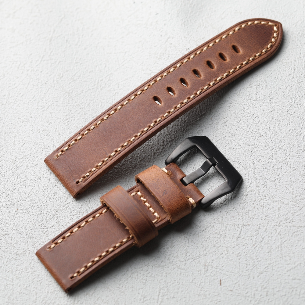 Handgefertigtes Oberschicht-Rindslederarmband 20 mm, 22 mm, 24 mm, 26 mm, grobe Herrenuhrenkette aus italienischem Leder, kompatibel mit mechanischem M