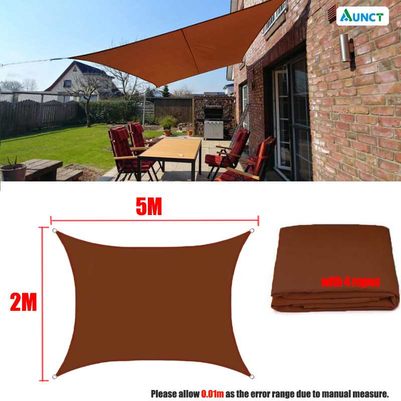Brown Waterproof Sun Shade Sail All size Square Rectangle Triangle Garden Terrace Canopy UV-Block Shade Camp Hiking Yard Awnings: light green