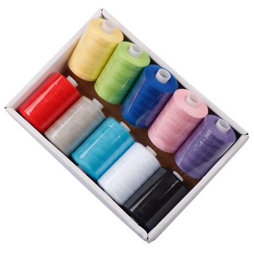 10 Spools/Set,402 Multi Colors Polyester Thread 1000 Yard Coil For DIY Quilting,Needlework&amp;Household Sewing Machine: FR001-B