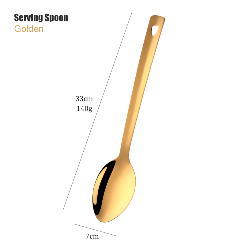 Gold Cooking Tools Set Stainless steel Soup Ladle Spatula Metal kitchenware Colander Rice Spoon Cake Shovel cookware: 2-3