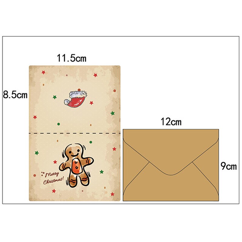 Small Fresh Merry Christmas Card Thanksgiving Blessing Cards Hollow Three Fold Simplicity Festival Greeting Card Sets